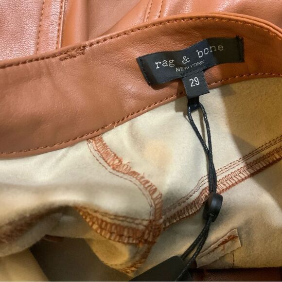 Rag & Bone Casey Cropped Faux Leather Bootcut Trousers NWT - Picture 12 of 13